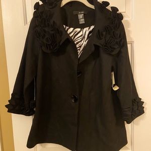 Black ruffled jacket